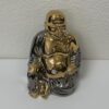 Moderne Buddha Skulptur handbemalt in Italien Gold Silber
