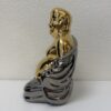 Moderne Buddha Skulptur handbemalt in Italien Gold Silber