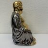 Moderne Buddha Skulptur handbemalt in Italien Gold Silber