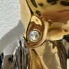 Moderne Buddha Skulptur handbemalt in Italien Gold Silber
