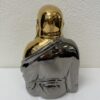Moderne Buddha Skulptur handbemalt in Italien Gold Silber