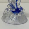 Moderne Glasfigur Delfin transparent mit blauen Akzenten