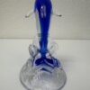 Moderne Glasfigur Delfin transparent mit blauen Akzenten