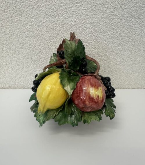 Vintage Keramik Obstschale mit Früchtemotiv und Stempel