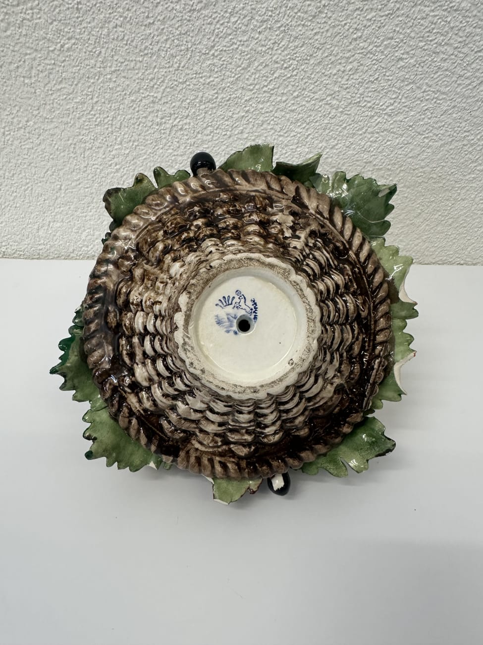 Vintage Keramik Obstschale mit Früchtemotiv und Stempel