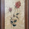 Vintage Wandbild mit Rosen aus Holzintarsien Kipfer Luzern