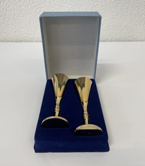 Vintage Skultuna Schnapsgläser Set im blauen Etui