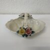 Vintage Keramik Obstschale mit Rosenrelief und Henkeln