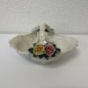 Vintage Keramik Obstschale mit Rosenrelief und Henkeln