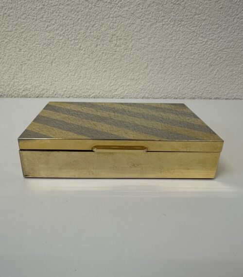 Vintage Schmuckkassette goldfarben mit Streifenmuster