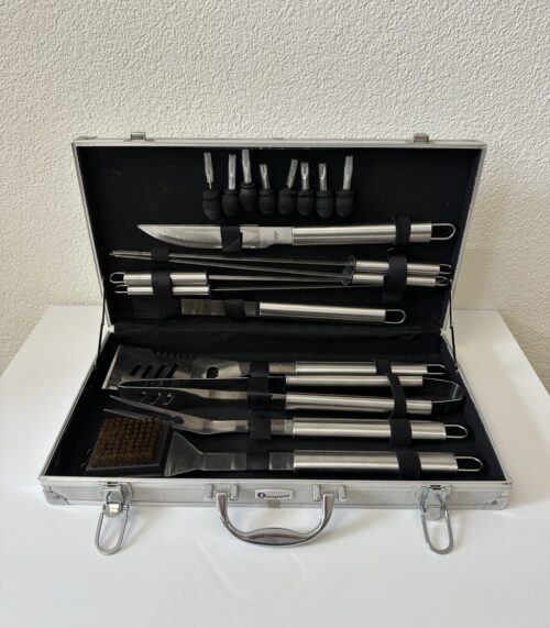 Grillbesteck Set im Koffer aus Edelstahl Leopold