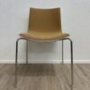 Vintage arper Essstuhl in warmem Beige mit Metallgestell