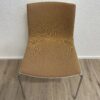 Vintage arper Essstuhl in warmem Beige mit Metallgestell