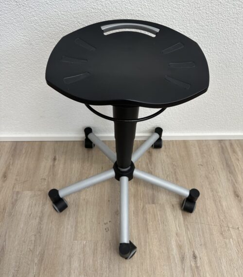 Moderner Drehhocker Dondola mit Rollen, schwarz