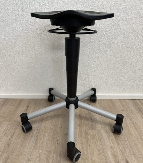 Moderner Drehhocker Dondola mit Rollen, schwarz