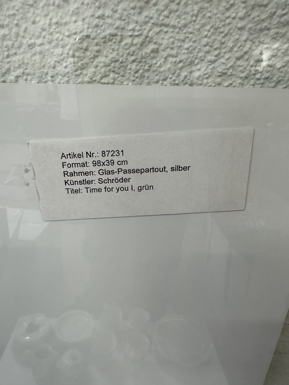 Vintage Kunstdruck Schröder im Metallrahmen grün