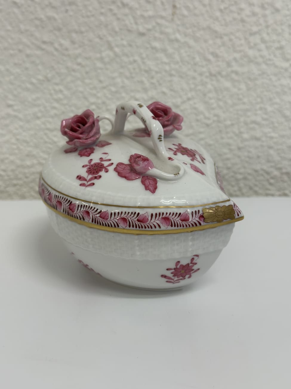 Vintage Herend Porzellan Schmuckdose herzförmig handbemalt