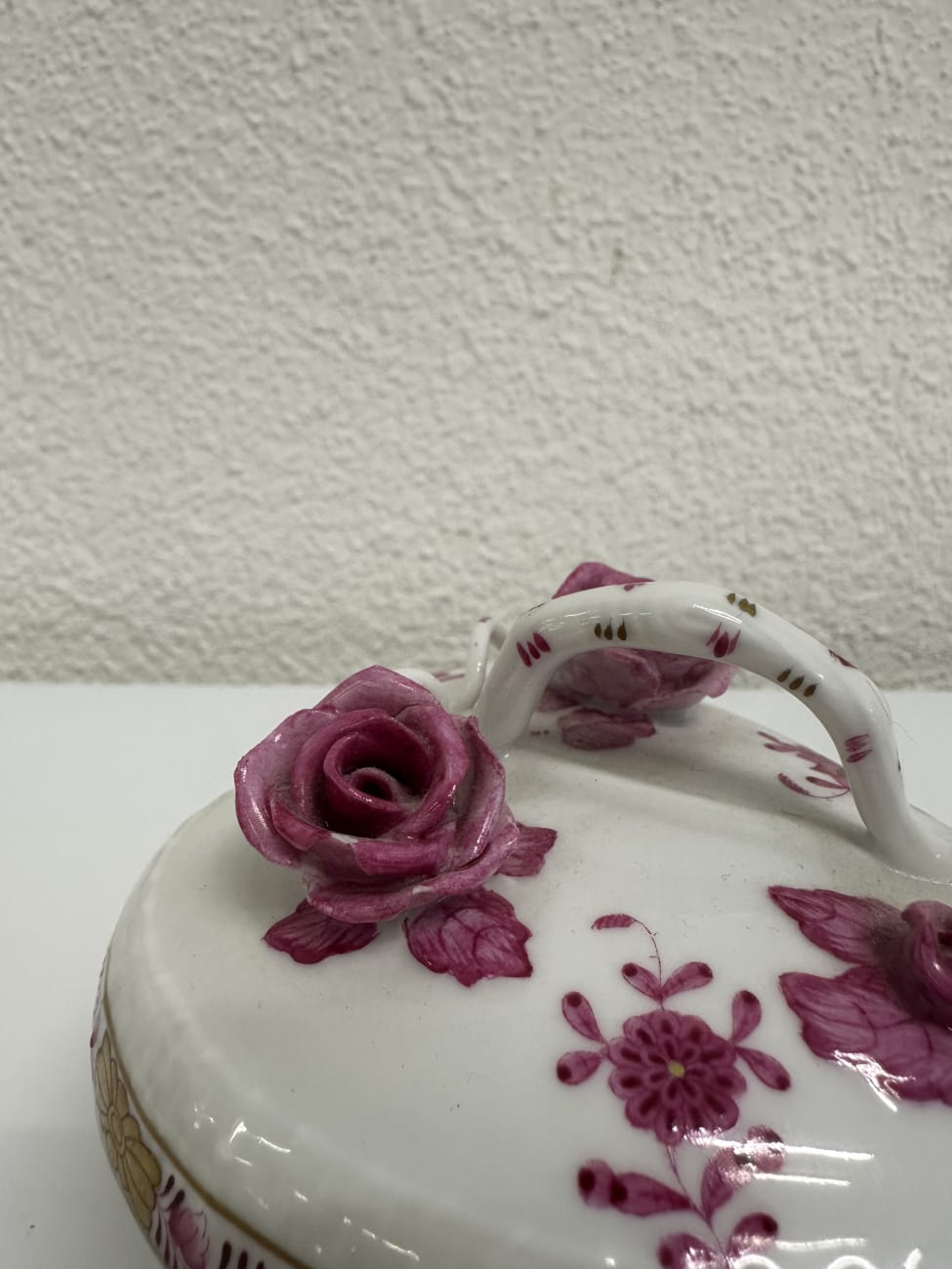 Vintage Herend Porzellan Schmuckdose herzförmig handbemalt