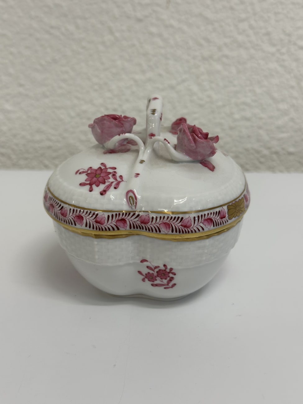 Vintage Herend Porzellan Schmuckdose herzförmig handbemalt