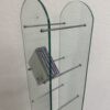 Moderner CD-Ständer aus Glas und Metall für stehende Aufbewahrung