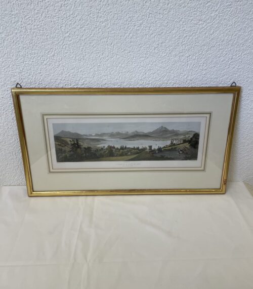 Antike Lithografie Luzern und Alpenkette "Lucerne et la Chaine des Alpes" J. Jacottet