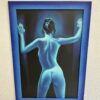 Ölgemälde Frauenakt in Blau von Michael Loeb 1999