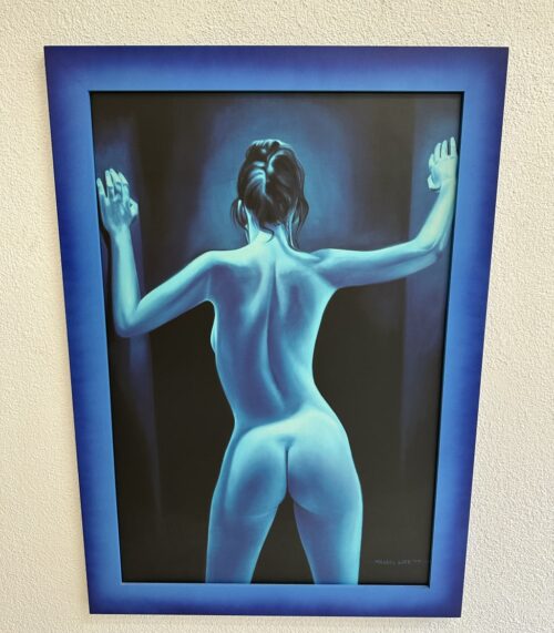 Ölgemälde Frauenakt in Blau von Michael Loeb 1999