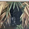 Modernes Ölgemälde Panther im Blattwerk auf Leinwand signiert