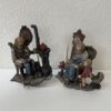 Vintage Figuren Oma mit Kind und alter Mann bemalt