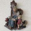 Vintage Figuren Oma mit Kind und alter Mann bemalt