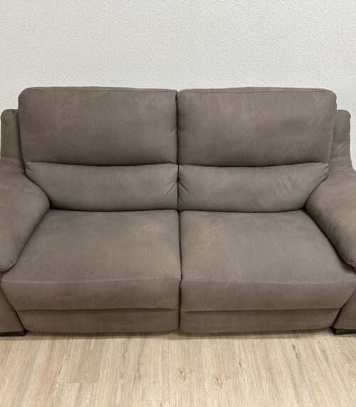 2-Sitzer Sofa mit Relaxfunktion in neutralem Grau-Braun