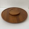 Vintage drehbare Servierplatte Holz Nissen Dänemark