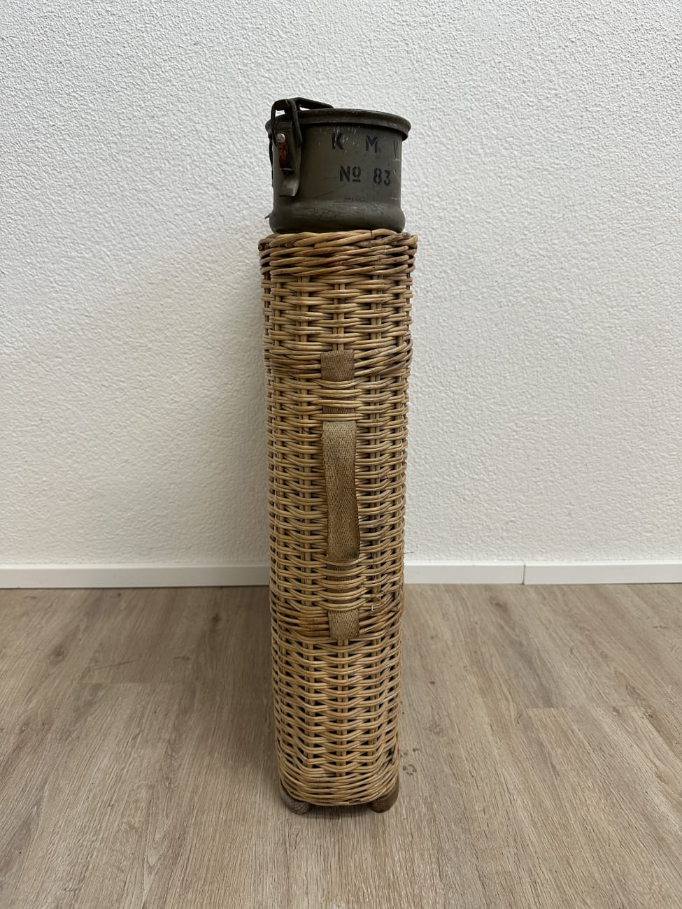 Vintage Aufbewahrungskorb mit Metallboxen und Deckel