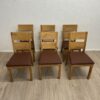Esszimmerstuhl Set aus Holz mit gepolsterter Sitzfläche