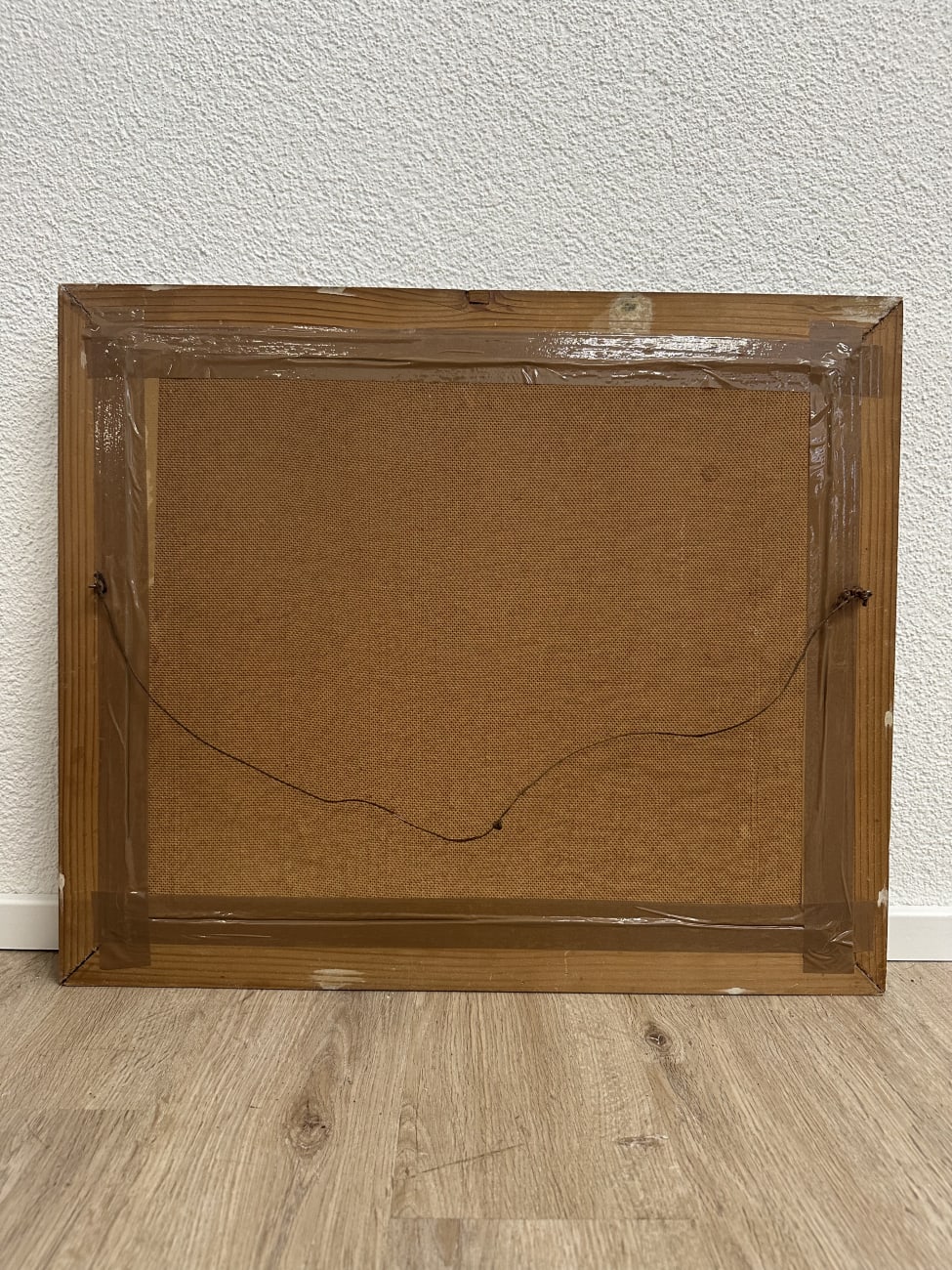 Vintage Ölgemälde Landschaft mit See und Booten signiert