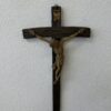 Vintage Wandkreuz mit Korpus aus Holz