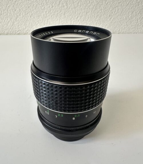 Vintage Carenar Kameraobjektiv schwarz mit Deckeln
