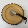 Vintage Holzteller mit Messer National-Turntag 1974