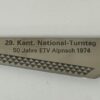 Vintage Holzteller mit Messer National-Turntag 1974