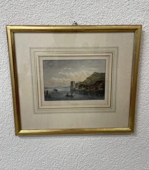 Historisches Bild Stanzstad am Vierwaldstättersee im Holzrahmen