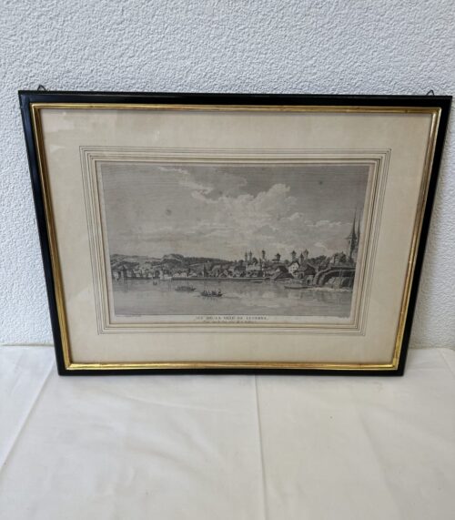 Antike Stadtansicht Luzern Kupferstich „Vue de la Ville de Lucerne“ (ca. 18. Jahrhundert)