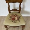 Vintage Esszimmerstuhl aus Holz mit floraler Polsterung