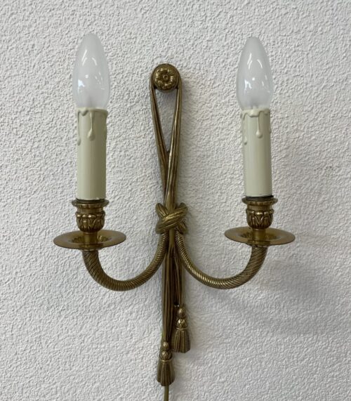 Vintage Wandlampe mit zwei Armen in Goldoptik
