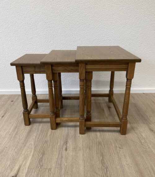 Landhausstil Beistelltisch Set aus Holz, 3-teilig