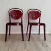 Stuhl "Parisienne" aus transparent rotem Kunststoff