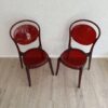 Stuhl "Parisienne" aus transparent rotem Kunststoff