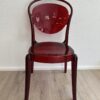 Stuhl "Parisienne" aus transparent rotem Kunststoff