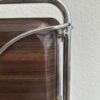 Mid-Century Servierwagen aus Holzfurnier mit Chromgestell