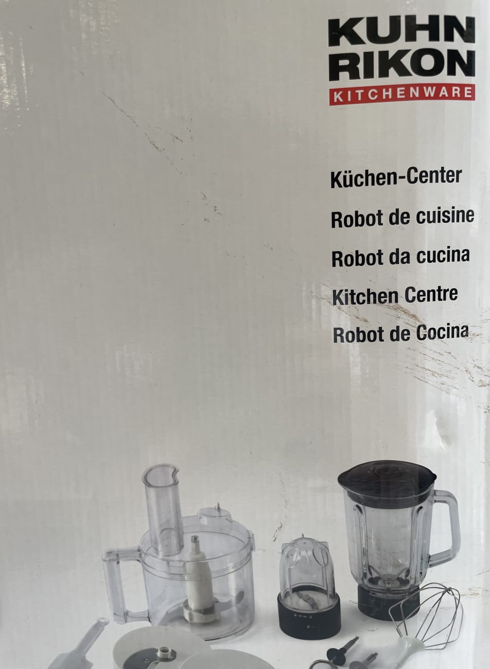 Kuhn Rikon Küchen-Center mit Edelstahl-Schüssel und Glas-Mixer