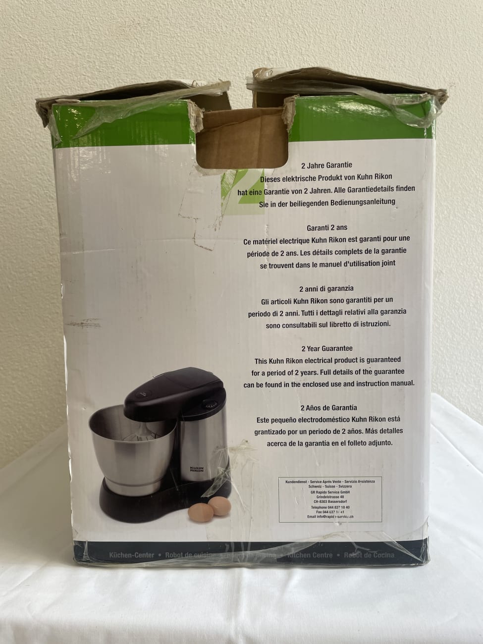 Kuhn Rikon Küchen-Center mit Edelstahl-Schüssel und Glas-Mixer